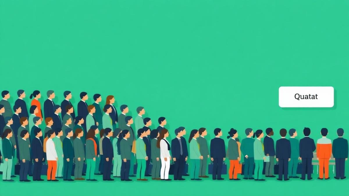 Ilustrasi banyak pelamar mengantre pada sejumlah kursi formasi